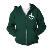 Heart Hooded Zip-Up - Forest Green