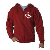 Heart Hooded Zip-Up - Red